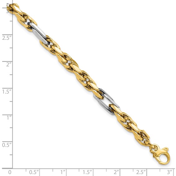 Leslie's 14K Two-tone Polished Link Bracelet