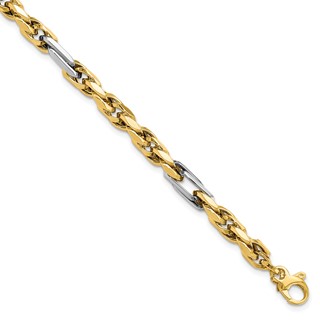Leslie's 14K Two-tone Polished Link Bracelet