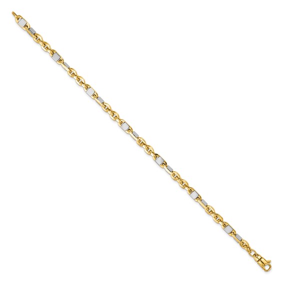 Leslie's 14K Men's Two-tone Polished Link Bracelet