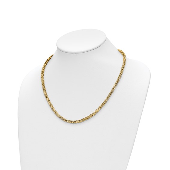 Leslie's 14K Polished Byzantine Link Necklace