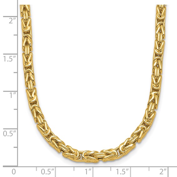 Leslie's 14K Polished Byzantine Link Necklace
