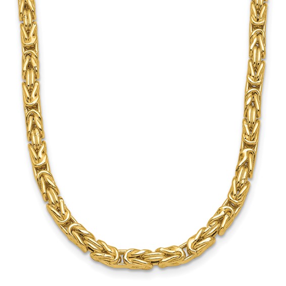 Leslie's 14K Polished Byzantine Link Necklace