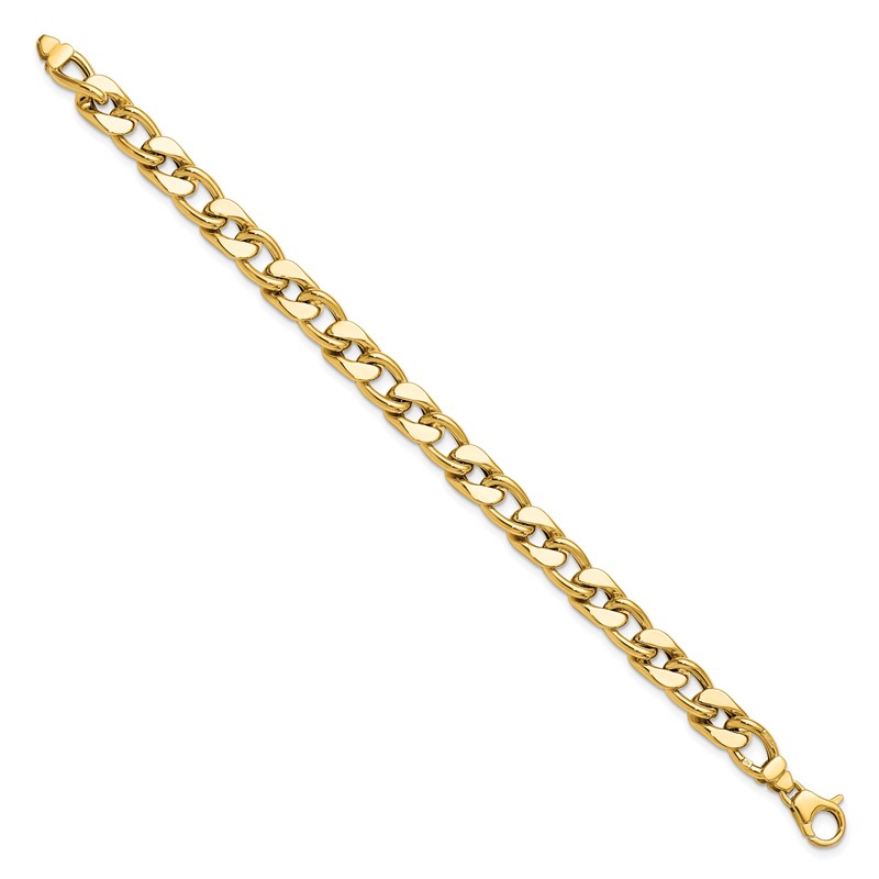 14K Polished Men's Curb Link Bracelet