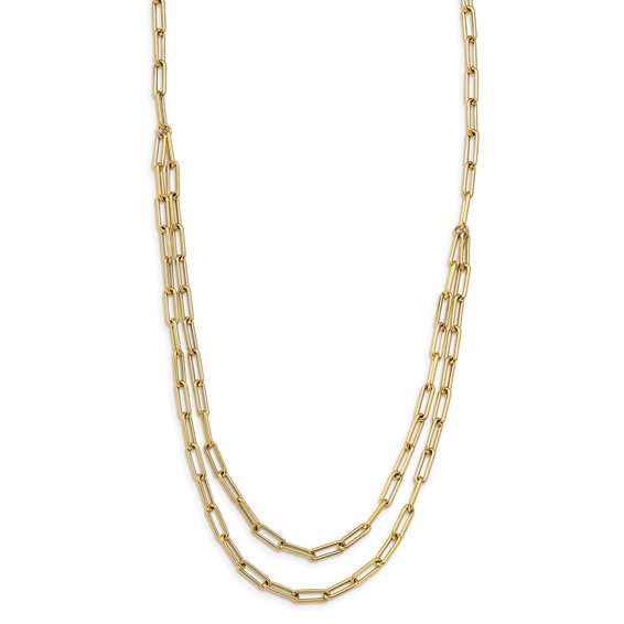 Leslie's Polished Double-layer Link Necklaces