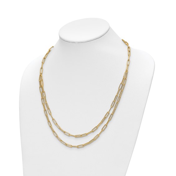 Leslie's Polished Double-layer Link Necklaces