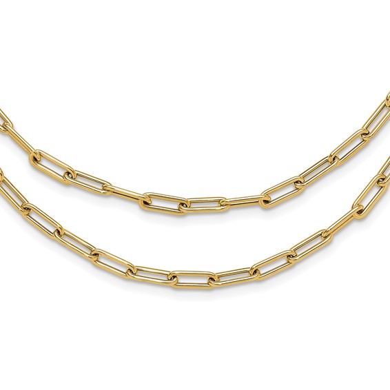 Leslie's Polished Double-layer Link Necklaces