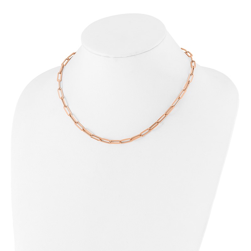 14K Rose Gold Polished Fancy Link Necklace