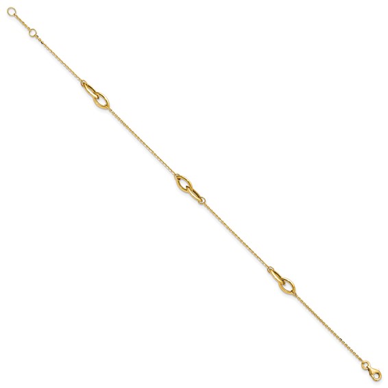 Leslie's 14K Polished w/ .5in ext. Anklet