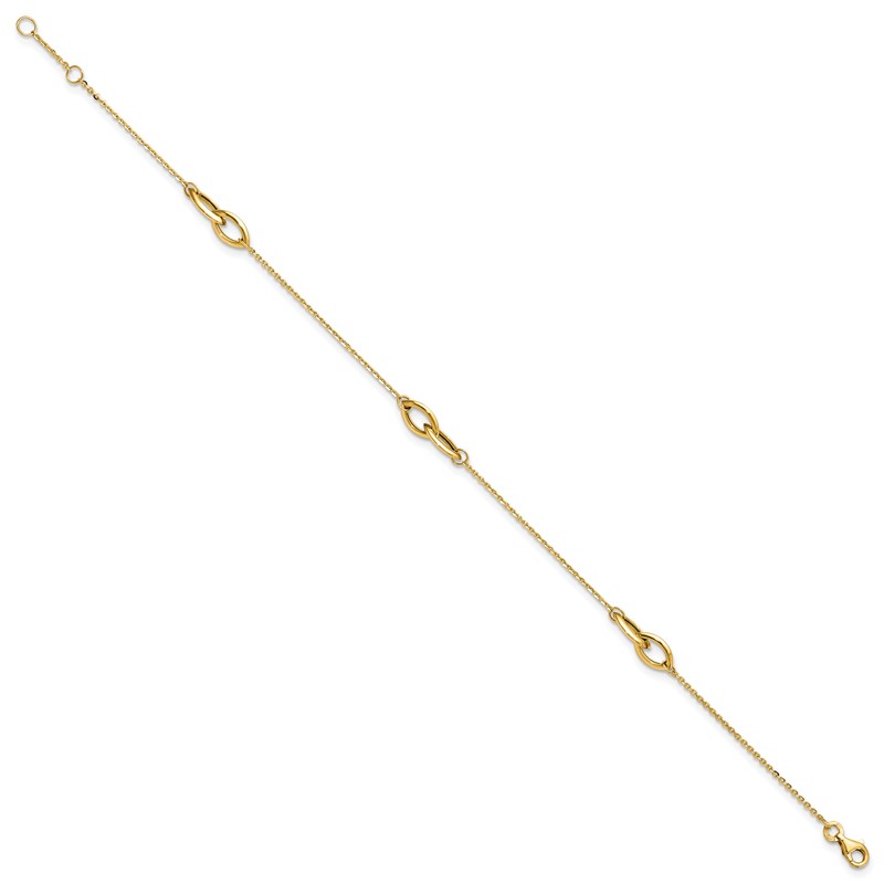 14K Polished w/ .5in ext. Anklet