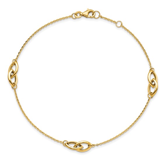 Leslie's 14K Polished w/ .5in ext. Anklet