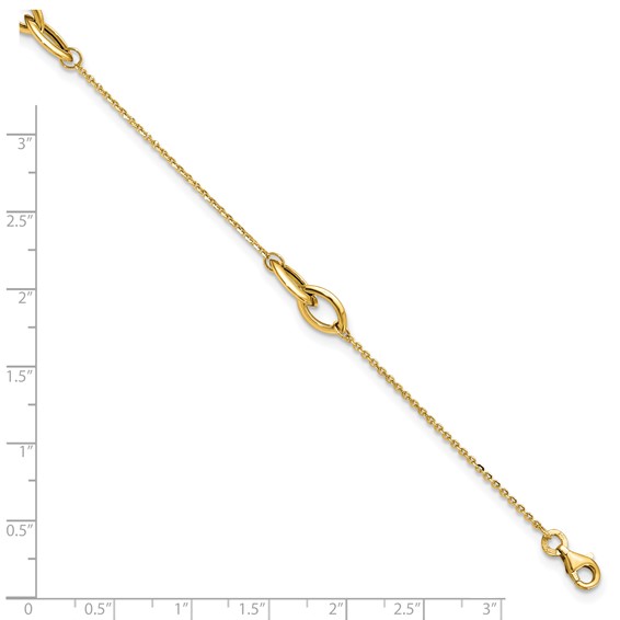 Leslie's 14K Polished w/ .5in ext. Anklet