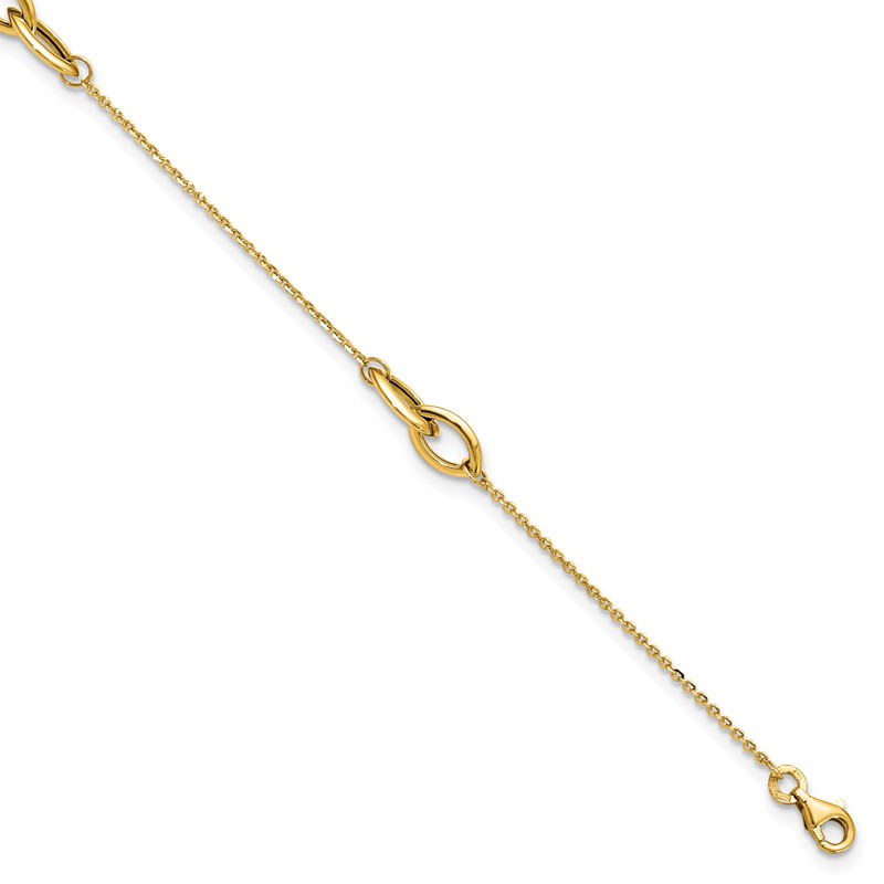 14K Polished w/ .5in ext. Anklet
