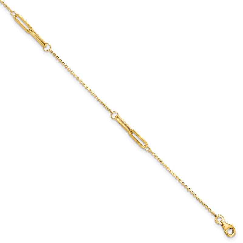 14K Polished w/ .5in ext. Anklet