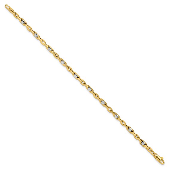 Leslie's 14K Two-tone Polished Link Bracelet