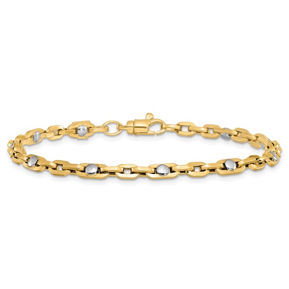 Leslie's 14K Two-tone Polished Link Bracelet