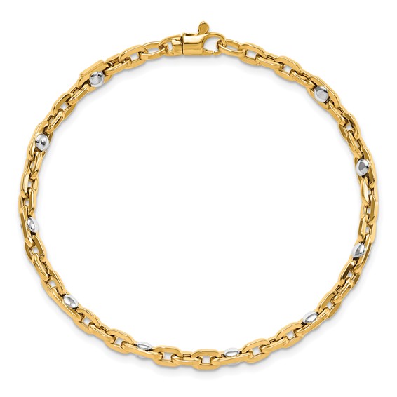 Leslie's 14K Two-tone Polished Link Bracelet