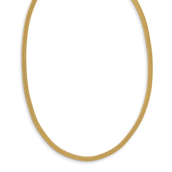 Leslie's 14K Polished Textured Mesh w/ .75in ext. Necklace