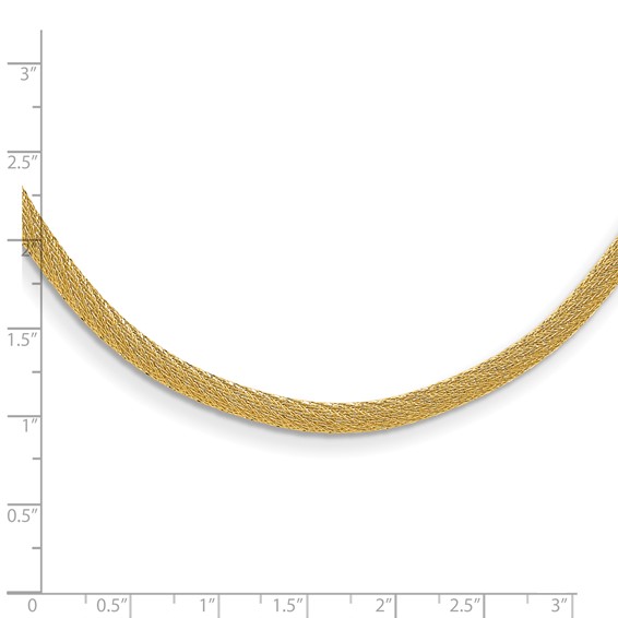Leslie's 14K Polished Textured Mesh w/ .75in ext. Necklace