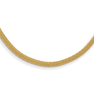 Leslie's 14K Polished Textured Mesh w/ .75in ext. Necklace