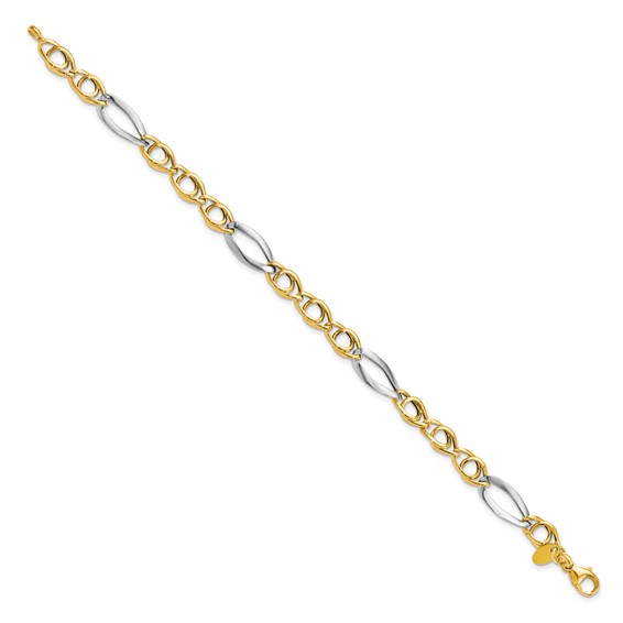 Leslie's 14k Rhodium Fancy Link Bracelet