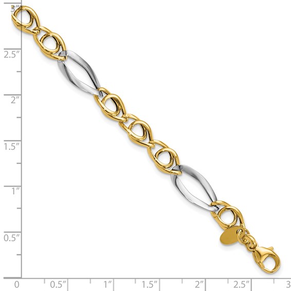 Leslie's 14k Rhodium Fancy Link Bracelet