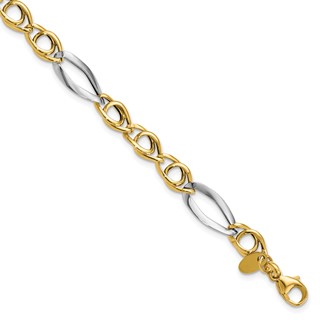 Leslie's 14k Rhodium Fancy Link Bracelet