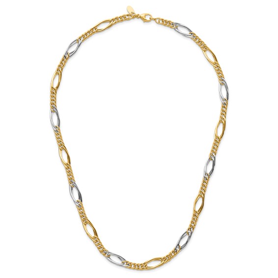 Leslie's 14k Rhodium Polished Fancy Link Necklace