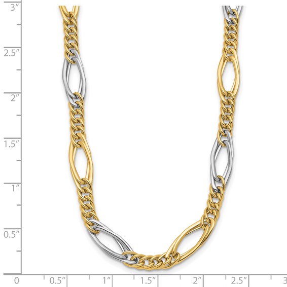 Leslie's 14k Rhodium Polished Fancy Link Necklace