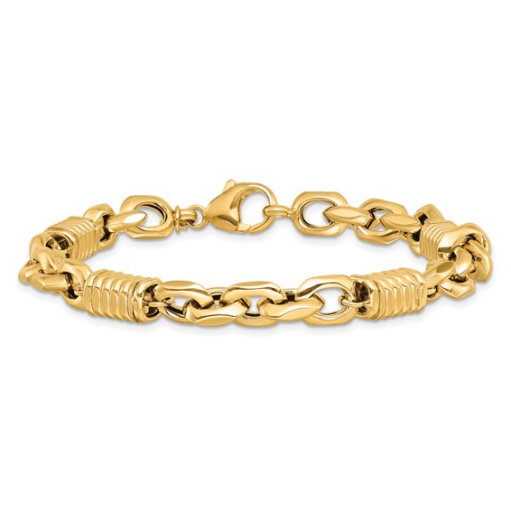 Leslie's 14k Men's Polished Fancy Link Bracelet