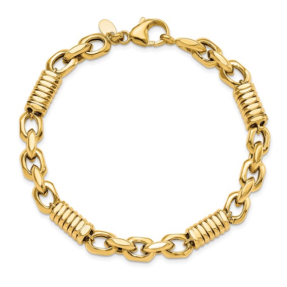 Leslie's 14k Men's Polished Fancy Link Bracelet