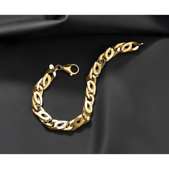 Leslie's 14k Men's Polished Fancy Link Bracelet