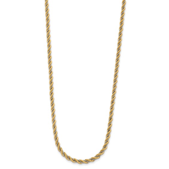 Leslie's 14K Two-tone Polished Textured Rope Necklace