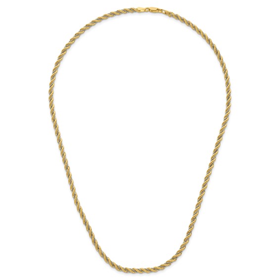 Leslie's 14K Two-tone Polished Textured Rope Necklace