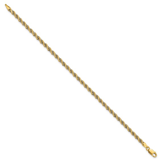 Leslie's 14K Two-tone Polished Textured Rope Bracelet