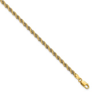 Leslie's 14K Two-tone Polished Textured Rope Bracelet