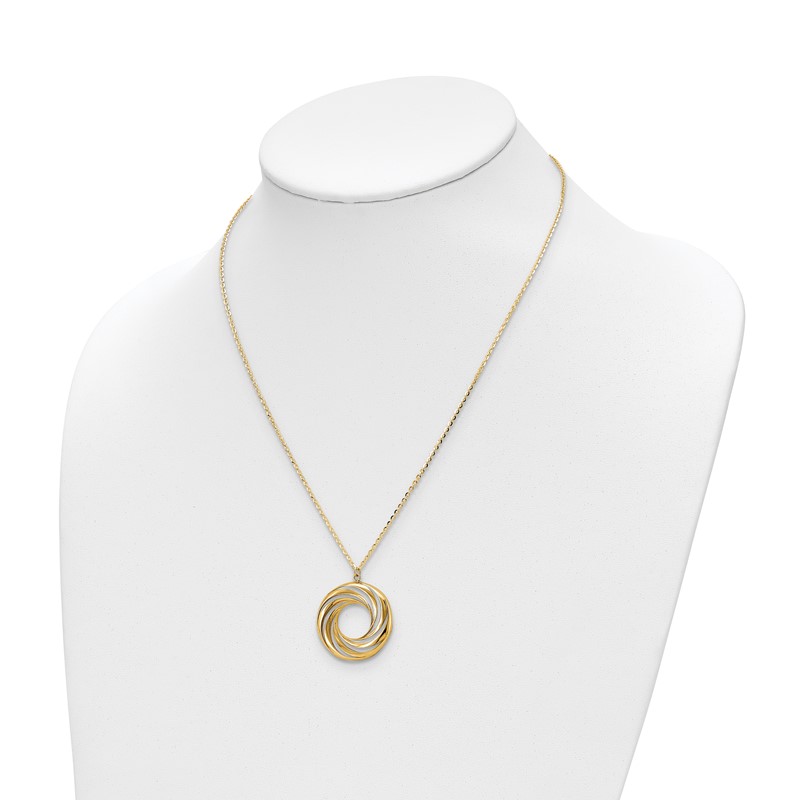 14k Polished and Brushed Necklace