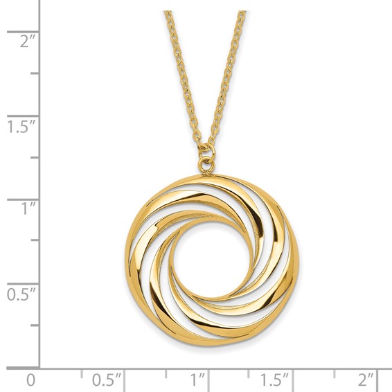 Leslie's 14k Polished and Brushed Necklace