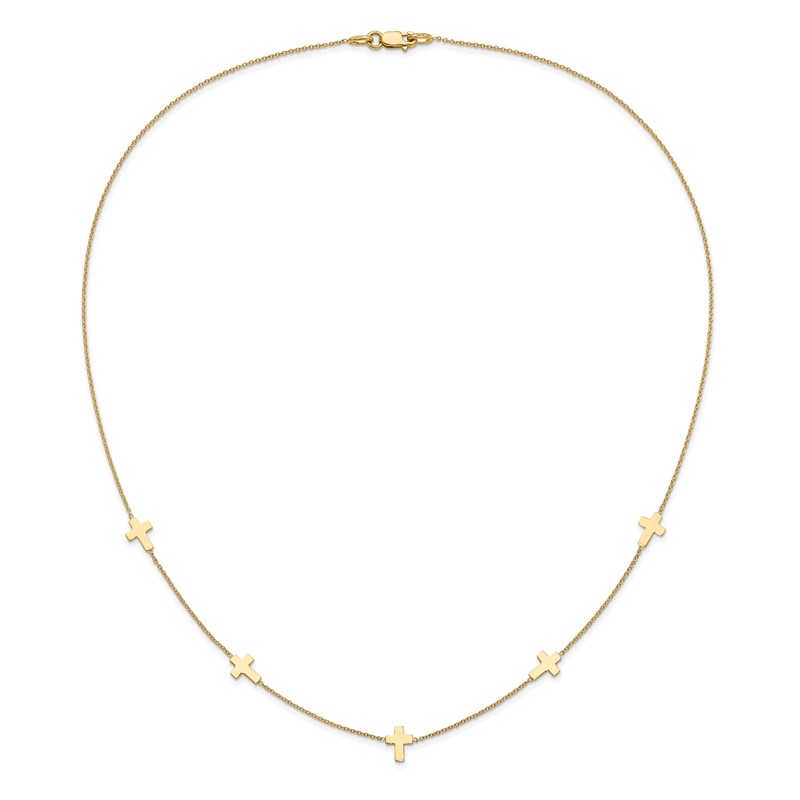 14k Polished Cross Necklace