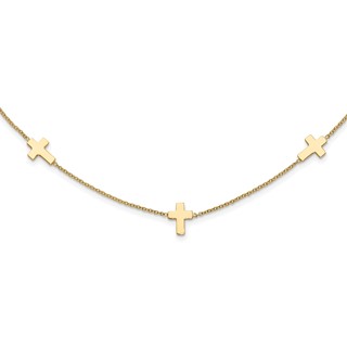 Leslie's 14k Polished Cross Necklace