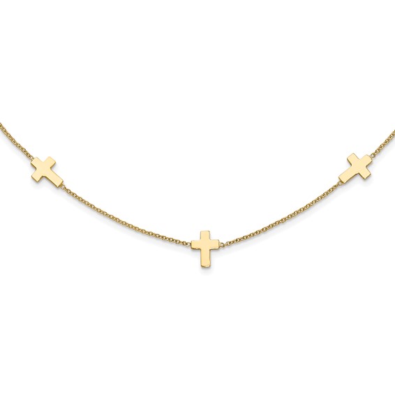 Leslie's 14k Polished Cross Necklace