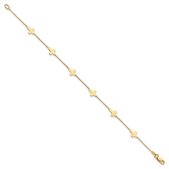 Leslie's 14k Polished Cross Bracelet