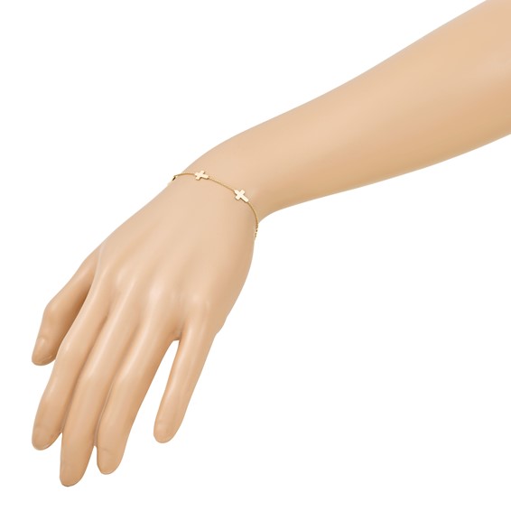 Leslie's 14k Polished Cross Bracelet