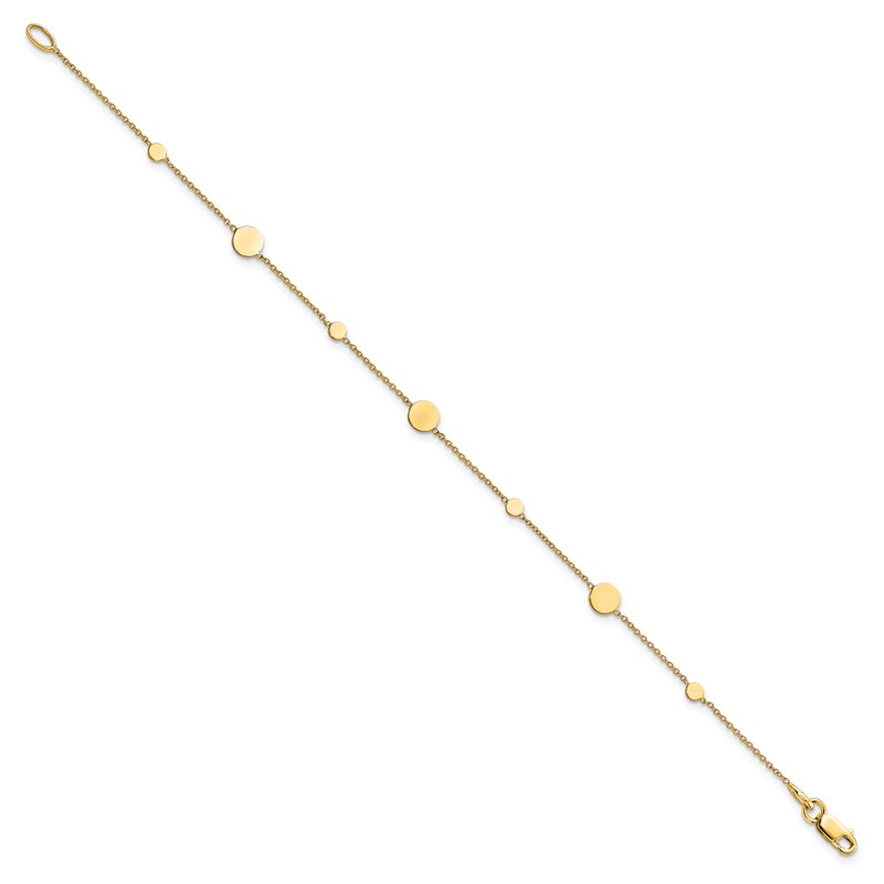 14k Polished Disc Bracelet