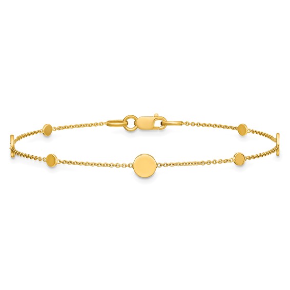 Leslie's 14k Polished Disc Bracelet