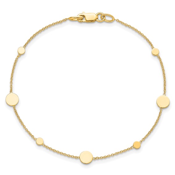Leslie's 14k Polished Disc Bracelet