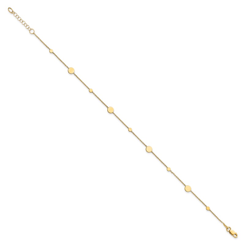 14k Polished Disc w/ 1in ext. Anklet