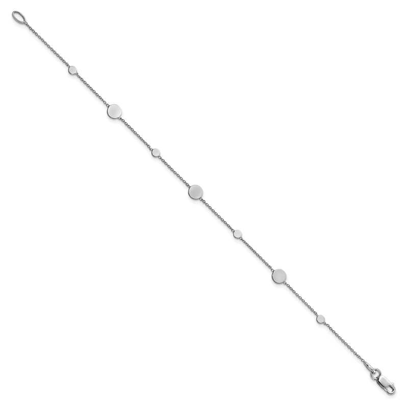 14k White Gold Polished Disc Bracelet