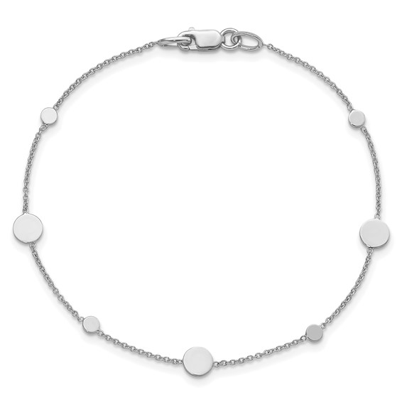 Leslie's 14k White Gold Polished Disc Bracelet