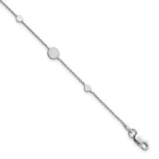 Leslie's 14k White Gold Polished Disc Bracelet