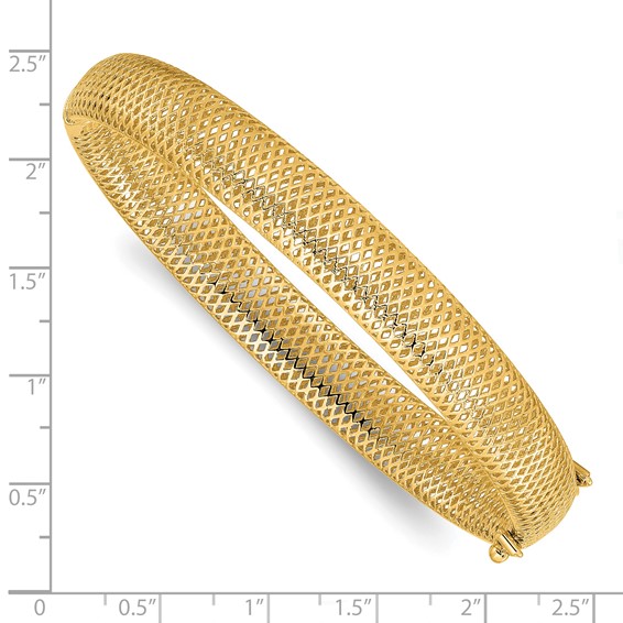 Leslie's 14K Polished Textured Hinged Bangle